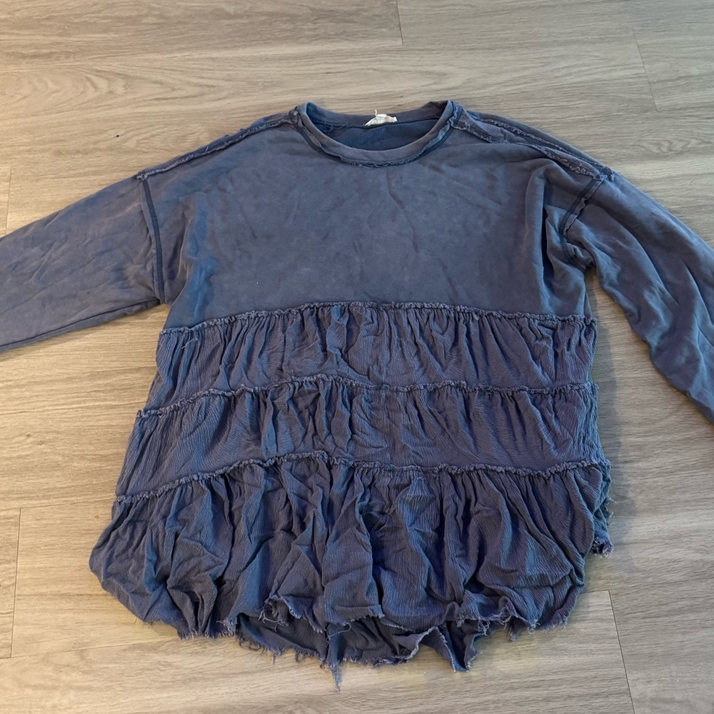 Long ruffle tunic